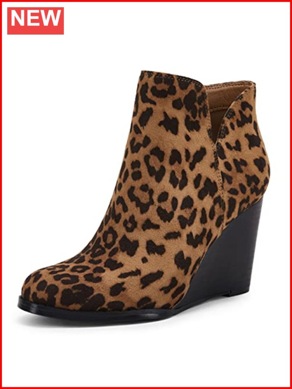 Womens Pointy Toe Faux Suede Wedge Ankle Booties Zip-Up Stacked Heel Winter